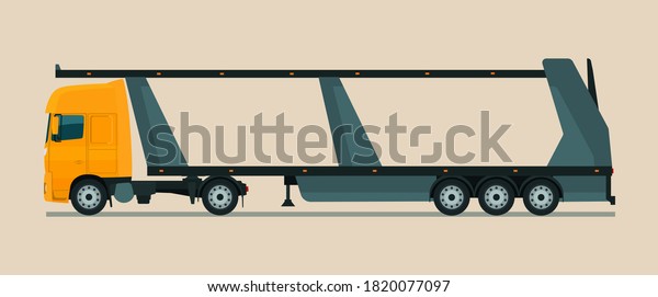 Empty Car Carrier Vector Illustration Stock Vector Royalty Free Shutterstock