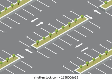 Empty Car Parking Isometric Design Vector Illustration