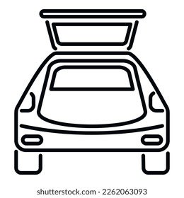 Empty car trunk icon outline vector. Vehicle door. Move business