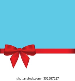 Empty card with red ribbon