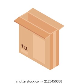 empty cardboard box icon isometric