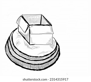 Empty cardboard box on the altar