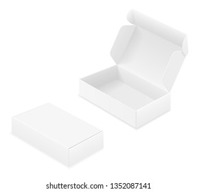 empty cardboard box packaging blank template for design stock vector illustration isolated on white background