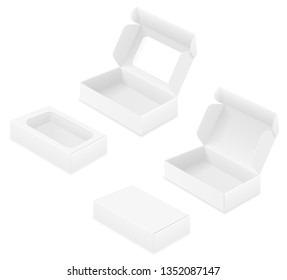 empty cardboard box packaging blank template for design stock vector illustration isolated on white background