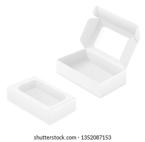 empty cardboard box packaging blank template for design stock vector illustration isolated on white background