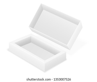 empty cardboard box packaging blank template for design stock vector illustration isolated on white background