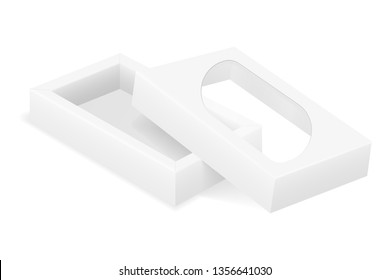 empty cardboard box packaging blank template for design stock vector illustration isolated on white background