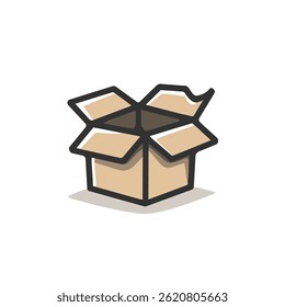 Empty cardboard box sits isolated delivery