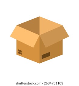 ilustração vetor caixa de pacote de papelão vazio
