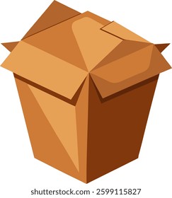 Empty   cardboard takeout container isolated  vector art illustration 