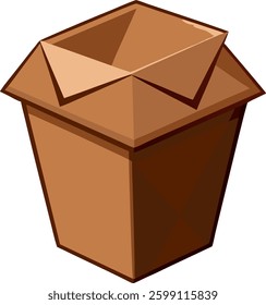 Empty   cardboard takeout container isolated  vector art illustration 
