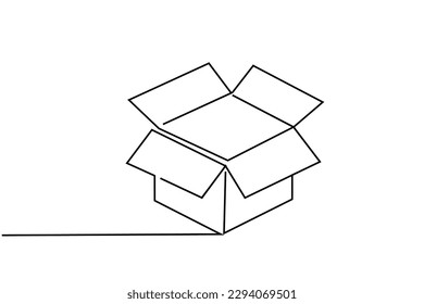 empty cargo box empty open line art