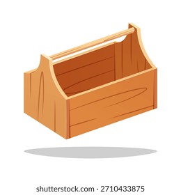 Carpinteros vacíos caja de herramientas de madera Vector aislado sobre fondo blanco.