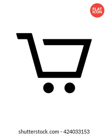 Empty Cart Icon Flat Style Isolated Vector Illustration