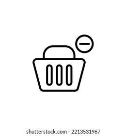 leeres Symbol für die Warenkorb-Linie. Einfache Elementgrafik. leere Kartenkonzept Umrisssymbole Design.