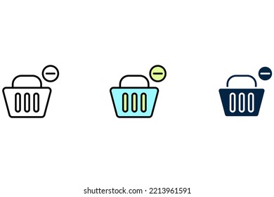 icono de línea de carro vacío. Ilustración de elemento simple. diseño de símbolo de esquema de concepto de carro vacío.