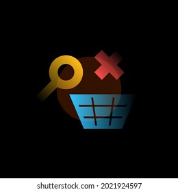 Empty cart. Vector icon in gradient style