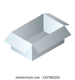 Empty carton box icon. Isometric of empty carton box vector icon for web design isolated on white background