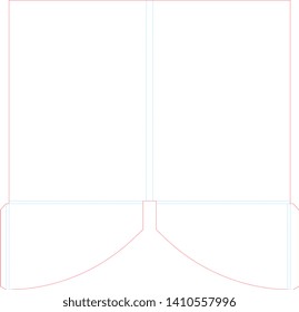 Empty carton template folder and die cut, stamp