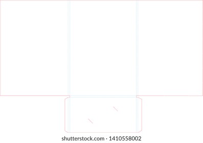 Empty carton template folder and die cut, stamp