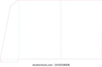 Empty carton template folder and die cut, stamp