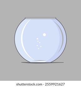 Empty cartoon aquarium icon.Isolated clipart image on gray background.vector file