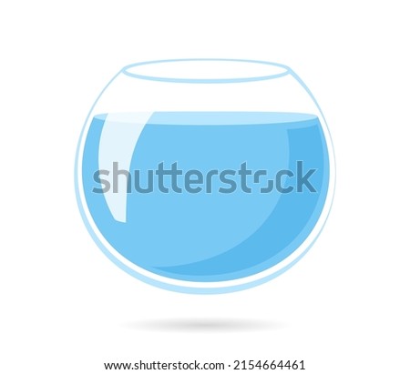 Empty cartoon fishbowl icon. Clipart image isolated on white background
