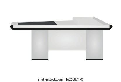 Empty cashier table. vector illustration
