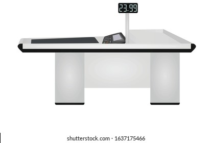 Empty cashier table. vector illustration