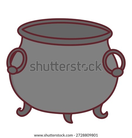 Empty cast iron pot or cauldron icon for St Patrick Day graphic