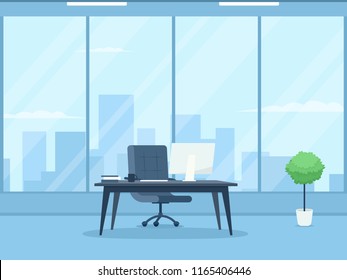 Empty ceo office interior. Clipart image - Shutterstock ID 1165406446