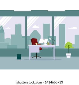 Empty ceo office interior.vector illustration