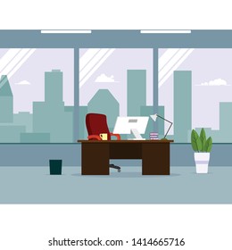 Empty ceo office interior.vector illustration