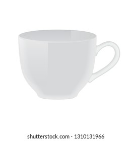 Empty ceramic cup for tea or coffee isolated on a white background