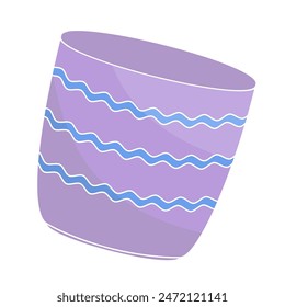  Empty ceramic plant pot hand decorated