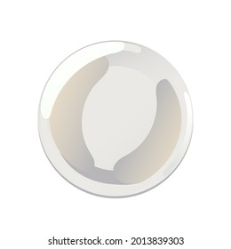 Empty ceramic sauce bowl in flat cartoon style. Vector illustration isolated on white background