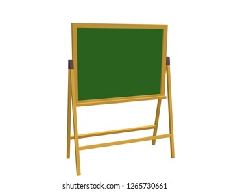 Empty chalkboard. Isolated on white background. 3d Vector illustration.