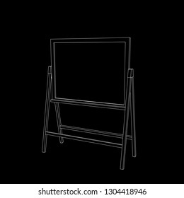 Empty chalkboard. Vector outline illustration.