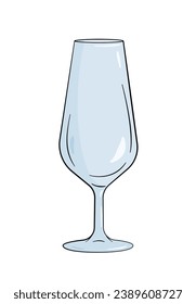 Vidrio de champán vacío. Caricatura.  Ilustración del vector