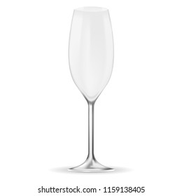 Empty champagne glass. Vector 3d illustration isolated on white background