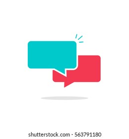 Empty chat bubbles notices icon vector isolated on white background, flat style dialog bubble speech notes symbol, messages concept, colorful sms or chatting icon