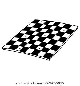 Empty chess board in hand drawn doodle style. Vector illustration isolated on white background.