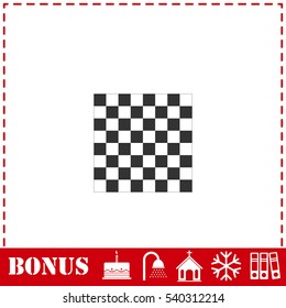 Empty chess board icon flat. Simple vector symbol and bonus icon