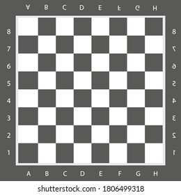 Empty chess board. Board for playing chess or checkers. Vector illustration isolated on white background.