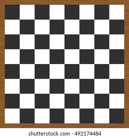 Empty chess board. Wooden chess board.  Vector illustration