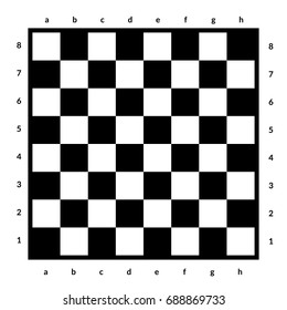 Empty chessboard isolated. Board for chess or checkers game. Strategy game concept illustration. Checkerboard vector background.