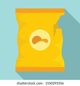 Empty chips package icon. Flat illustration of empty chips package vector icon for web design