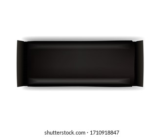Empty chocolate bar package template, vector wrapper design