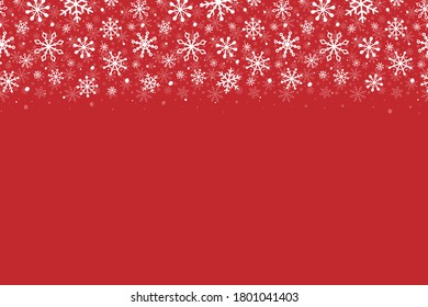 Tarjeta navideña vacía. Concepto de fondo con copos de nieve de Navidad. Vector