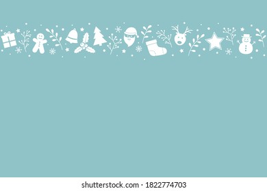 Empty Christmas card. Concept of background with Xmas ornaments. Vector
